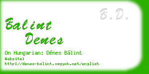 balint denes business card